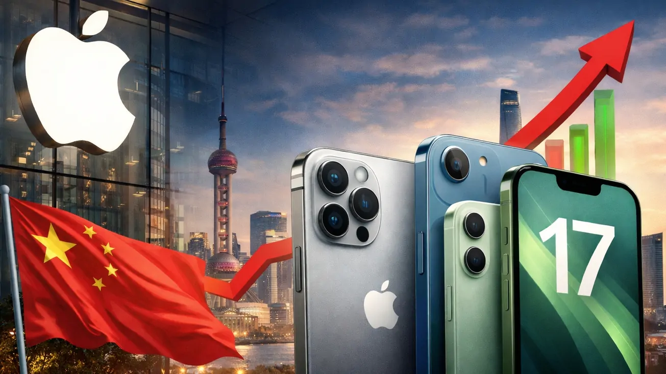 Apple ฟื้นตัวแรงในตลาดจีน ยอดขายพุ่งกว่า 38% หลัง iPhone 17 ได้รับความนิยมสูง
