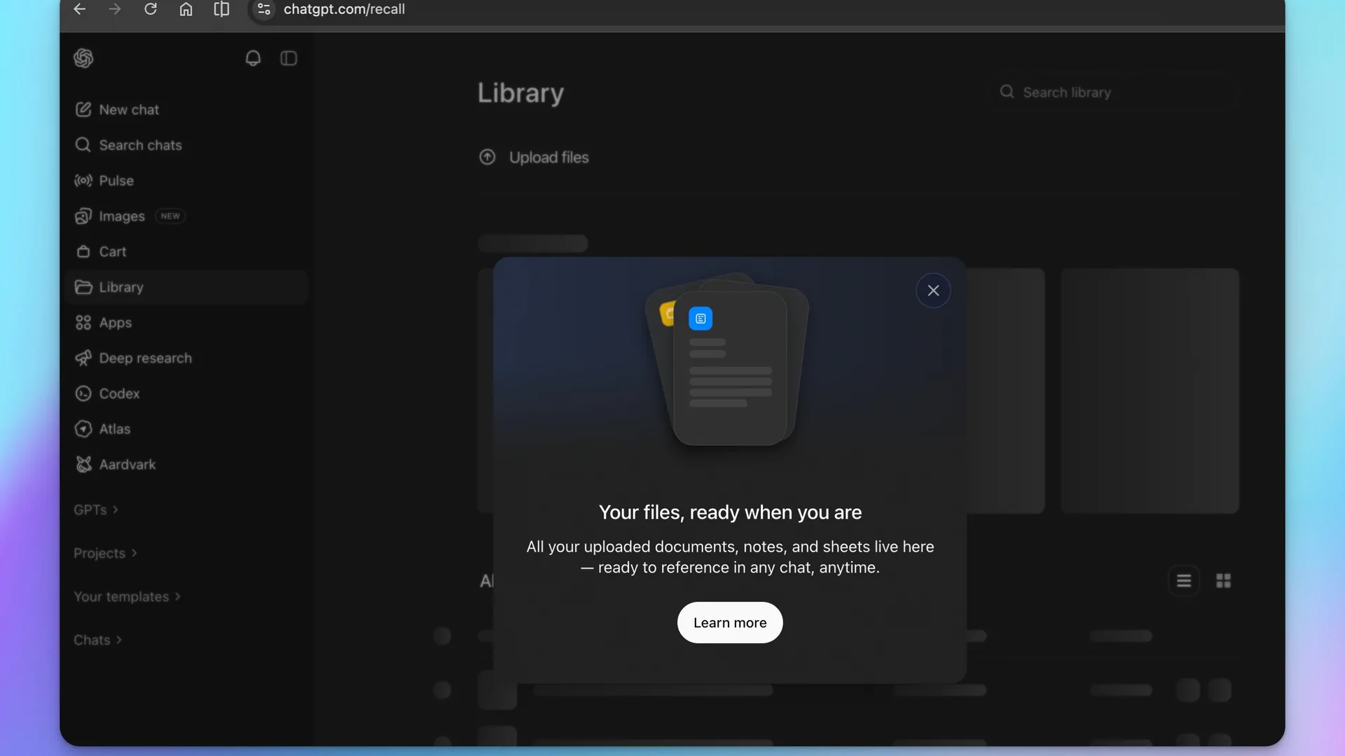 OpenAI เตรียมเปลี่ยน “Library” ใน ChatGPT เป็นระบบจัดการไฟล์อัปโหลด พร้อมฟีเจอร์ Add from library