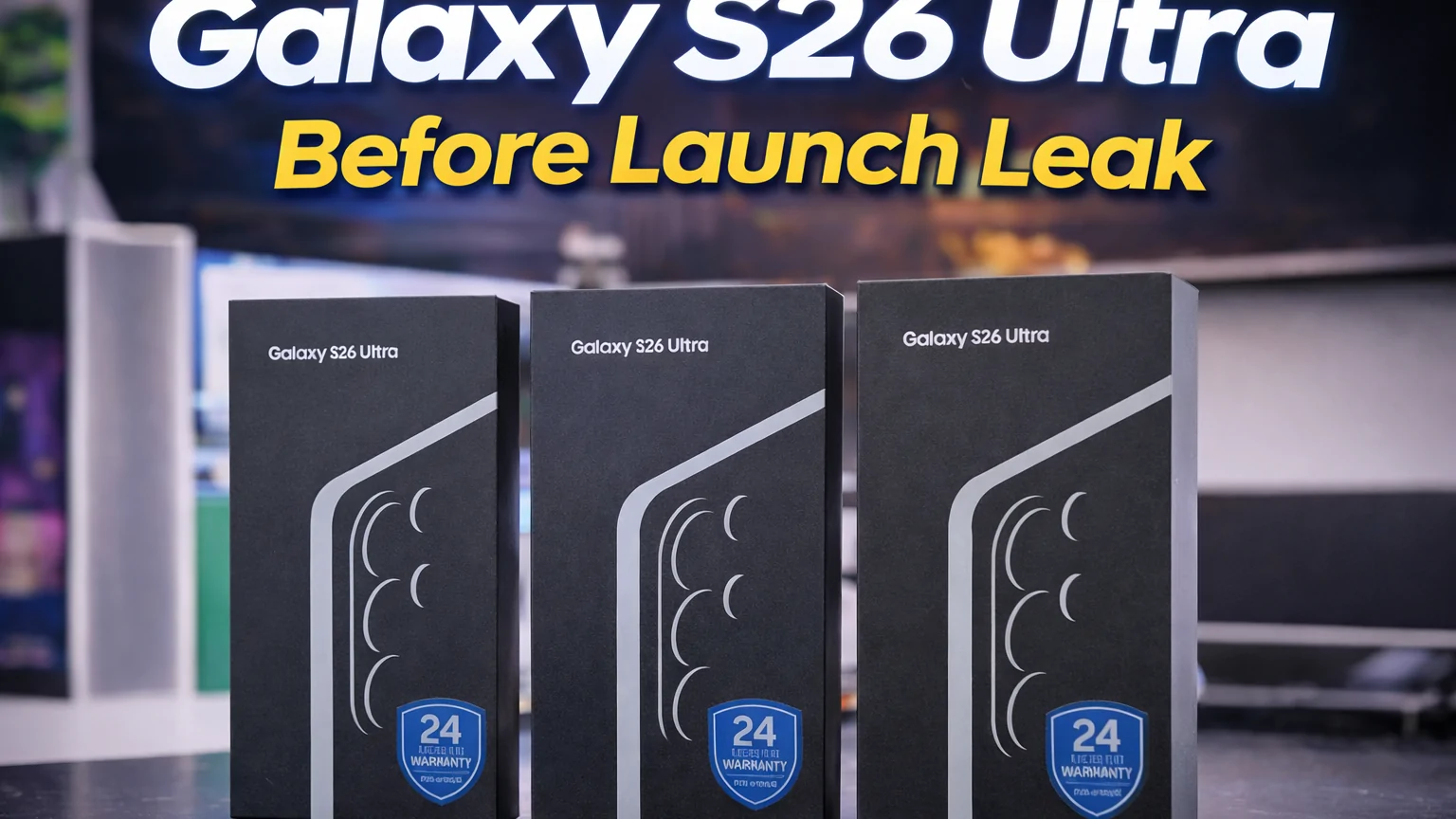 หลุดภาพกล่อง Galaxy S26 Ultra ก่อนเปิดตัว เผยดีไซน์โมดูลกล้องใหม่