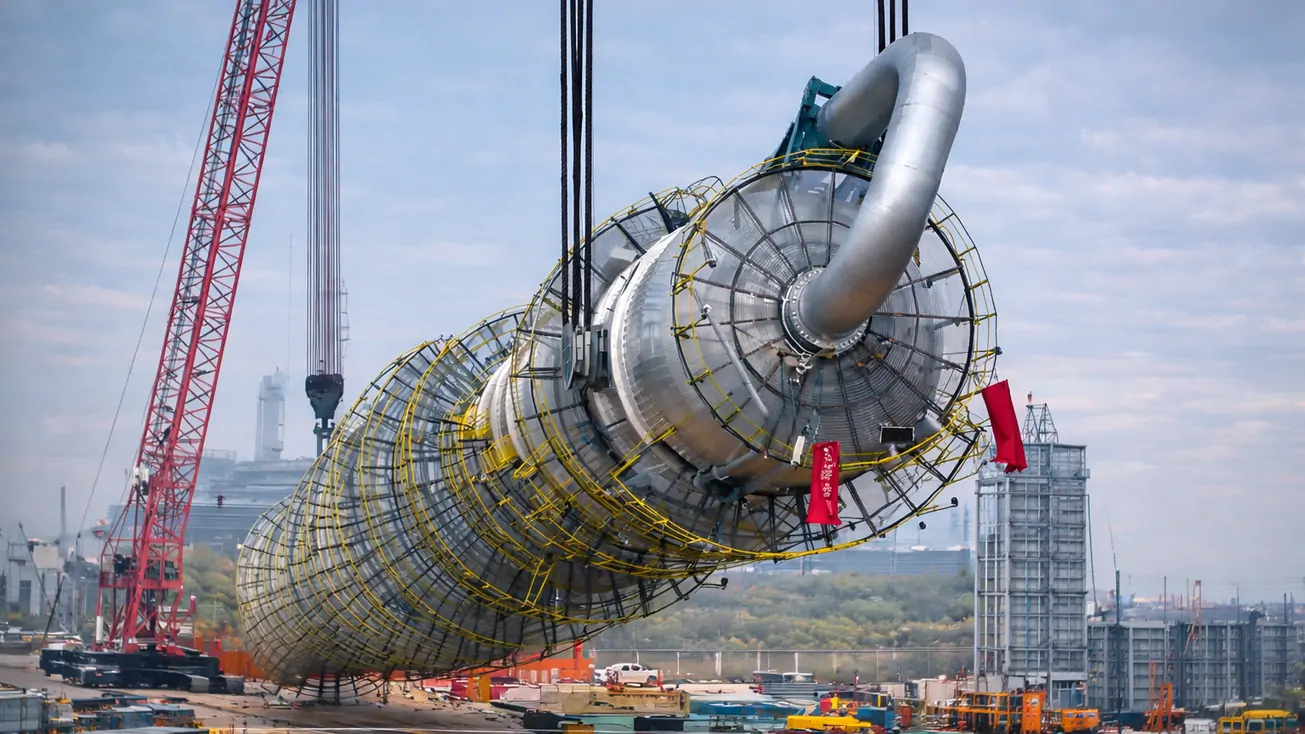 จีนโชว์ศักยภาพอุตสาหกรรม ยกโมดูลยักษ์ในโครงการพลังงาน สะท้อนกำลังผลิตระดับโลก