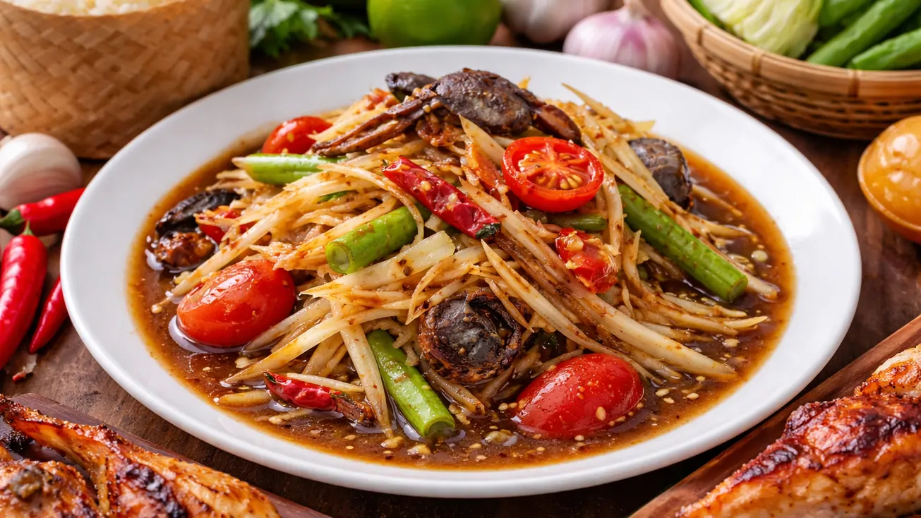 ส้มตำปลาร้า สูตรแซ่บนัว ทำง่าย อร่อยเหมือนร้านอีสานแท้