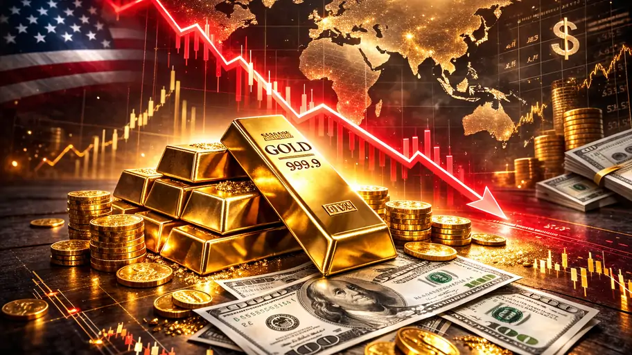 ตลาดทองคำโลกเผชิญแรงกดดันจากการแข็งค่าของดอลลาร์และการรอความชัดเจนด้านภาษีของสหรัฐฯ