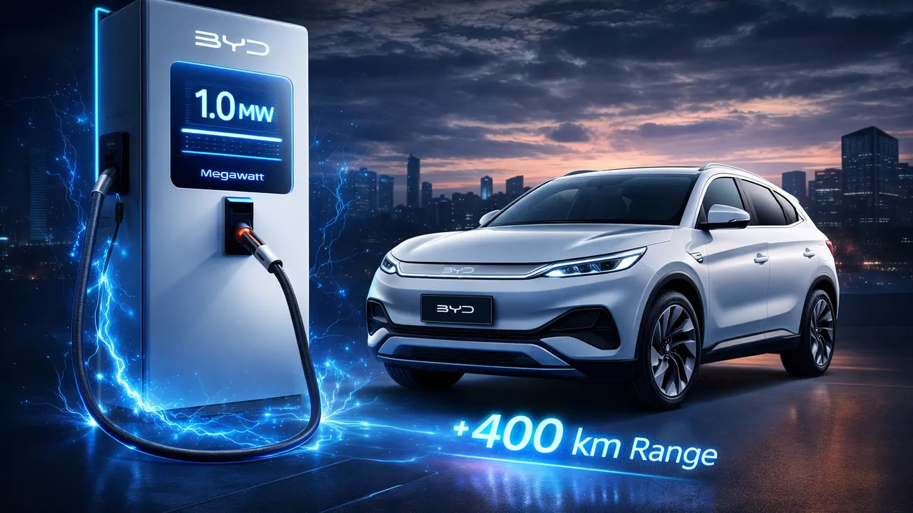 BYD โชว์เทคโนโลยีชาร์จเร็วระดับเมกะวัตต์ ชาร์จ 5 นาที วิ่งได้ 400 กม.