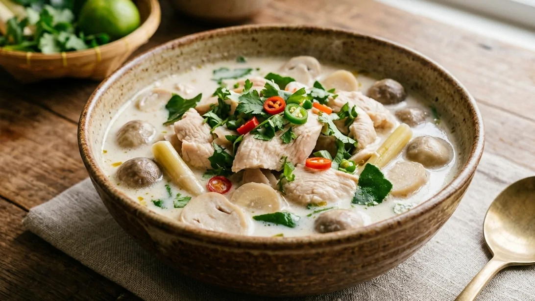 สูตรต้มข่าไก่ หอมมันกะทิ รสกลมกล่อม ทำง่ายได้ที่บ้าน