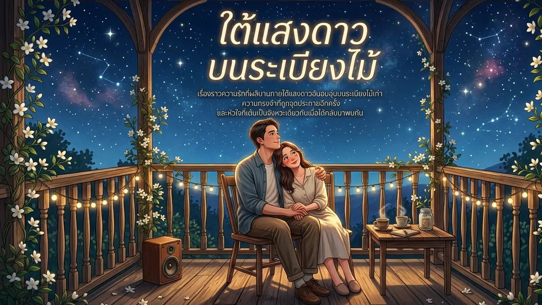 ใต้แสงดาวบนระเบียงไม้