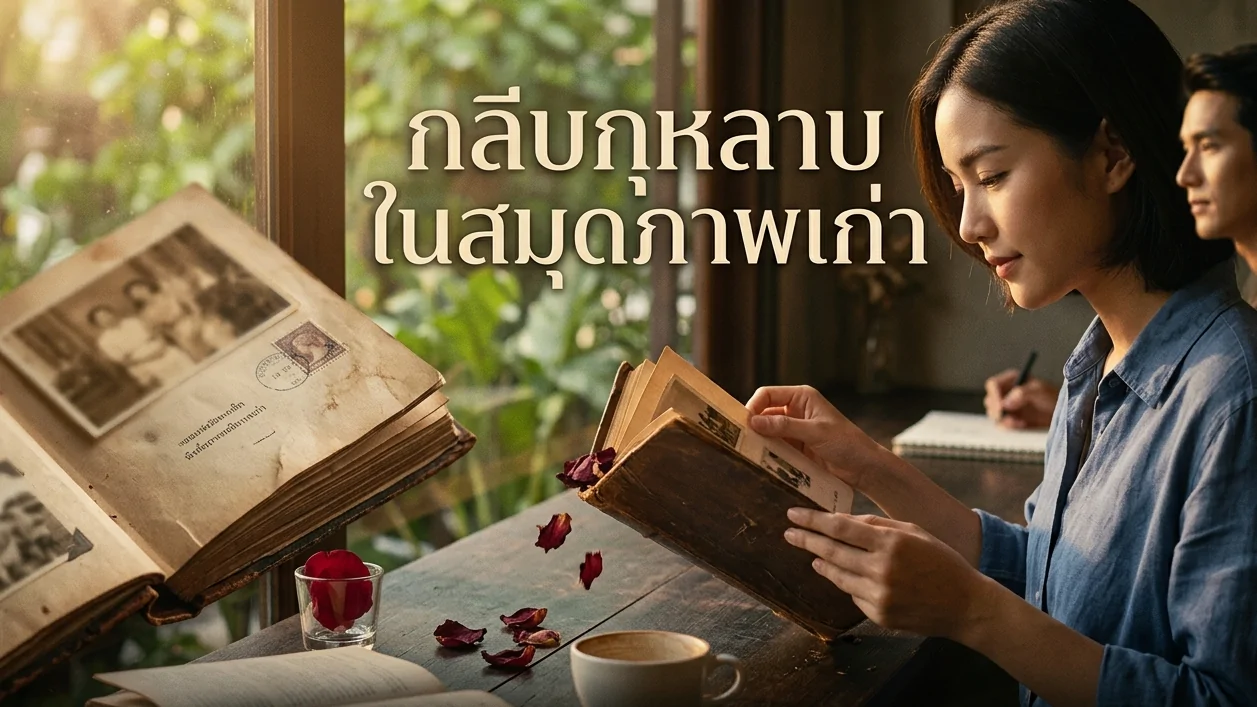 กลีบกุหลาบในสมุดภาพเก่า