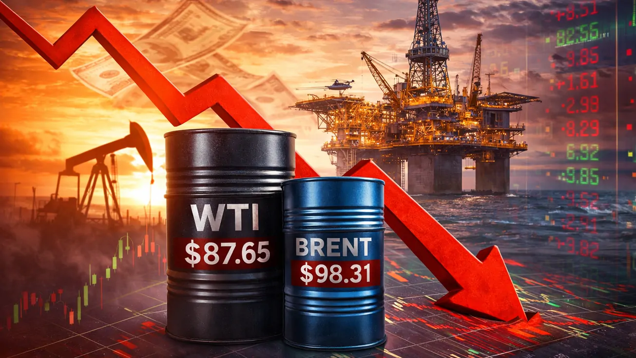 ราคาน้ำมันดิบดิ่งหนัก ตลาดโลกตอบรับเชิงบวกจากความหวังเจรจาสันติภาพตะวันออกกลาง