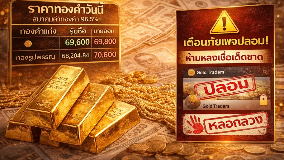 ราคาทองคำวันที่ 30 มีนาคม 2569 พุ่งสูง สมาคมค้าทองคำย้ำเตือนภัยมิจฉาชีพ
