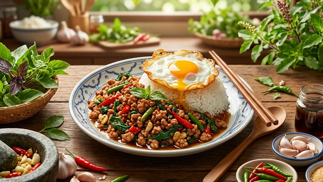 สูตรผัดกะเพราหมูสับ เมนูจานด่วนยอดนิยม