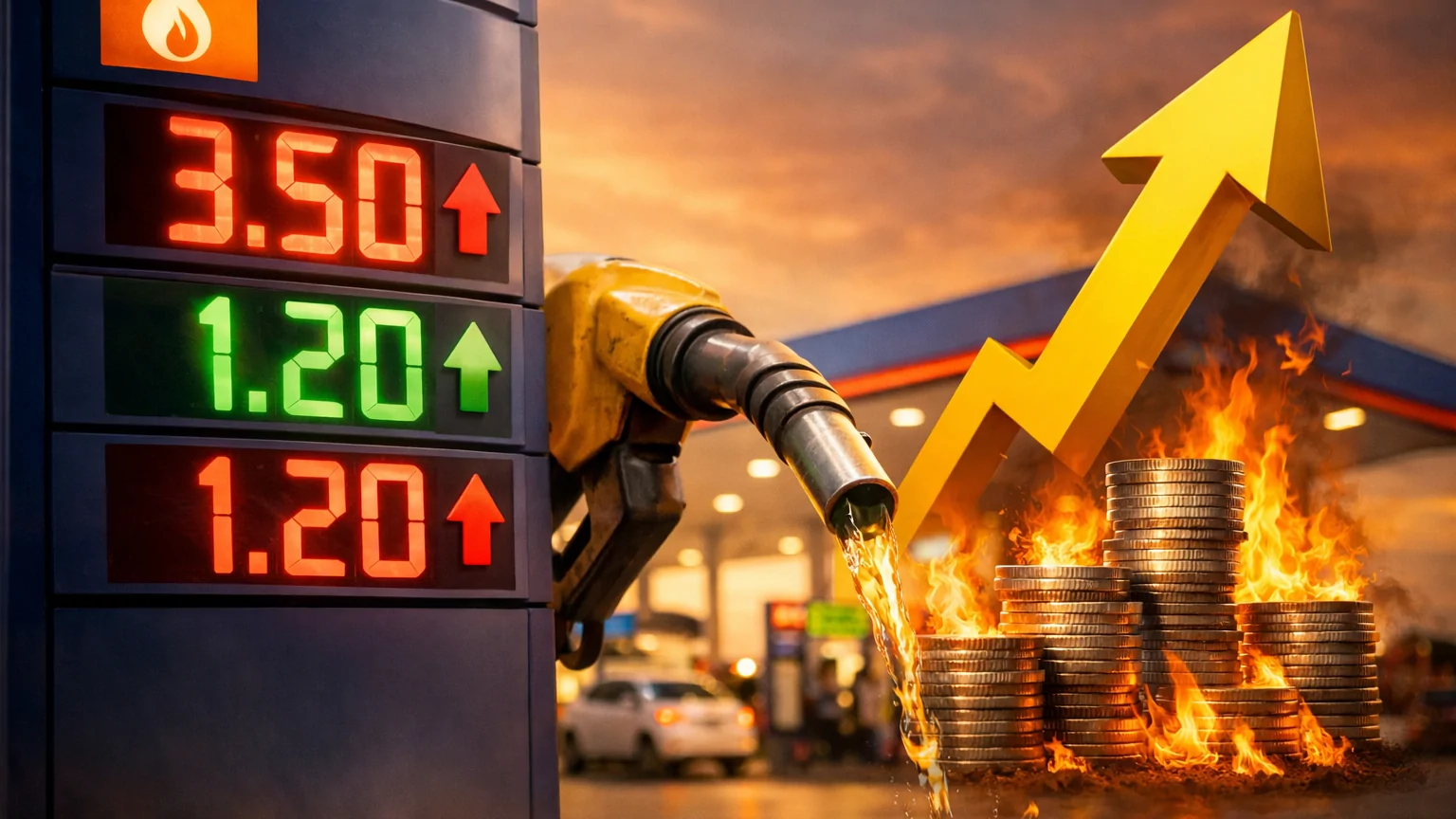 ราคาน้ำมันดีเซลพุ่ง 3.50 บาท แก๊สโซฮอล์ขยับ 1.20 บาท ผู้ค้าน้ำมันรายใหญ่ปรับขึ้นทั่วประเทศ