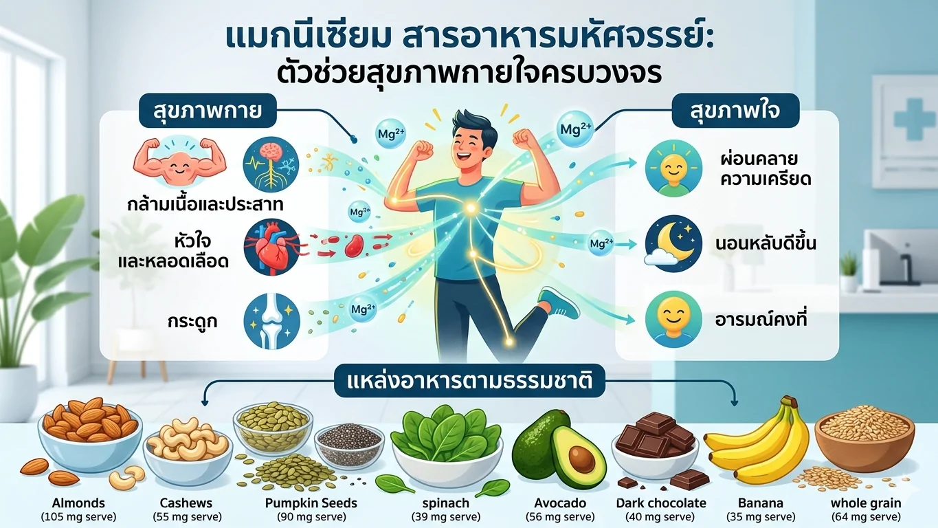 แมกนีเซียม สารอาหารมหัศจรรย์ ตัวช่วยสุขภาพกายใจครบวงจร