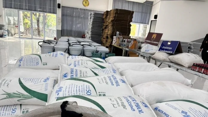 หนองคายแถลงจับเครือข่ายผลิตยาแก้ไอปลอมรายใหญ่ ยึดของกลาง 5.5 ล้านบาท