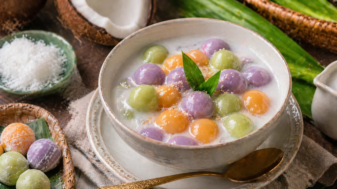 สูตรบัวลอยสามสีกะทิสด หอมหวาน กลมกล่อม ทำง่ายใน 20 นาที