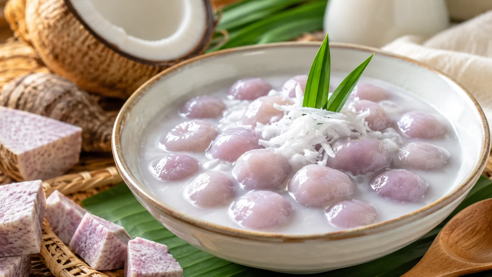 สูตรบัวลอยเผือกนุ่มหนึบ หอมมันกะทิ ทำง่าย อร่อยชื่นใจ