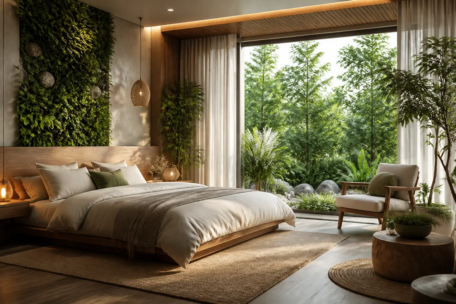 เปลี่ยนห้องนอนให้เป็นสวรรค์แห่งการพักผ่อนด้วยแนวคิด Biophilic Design