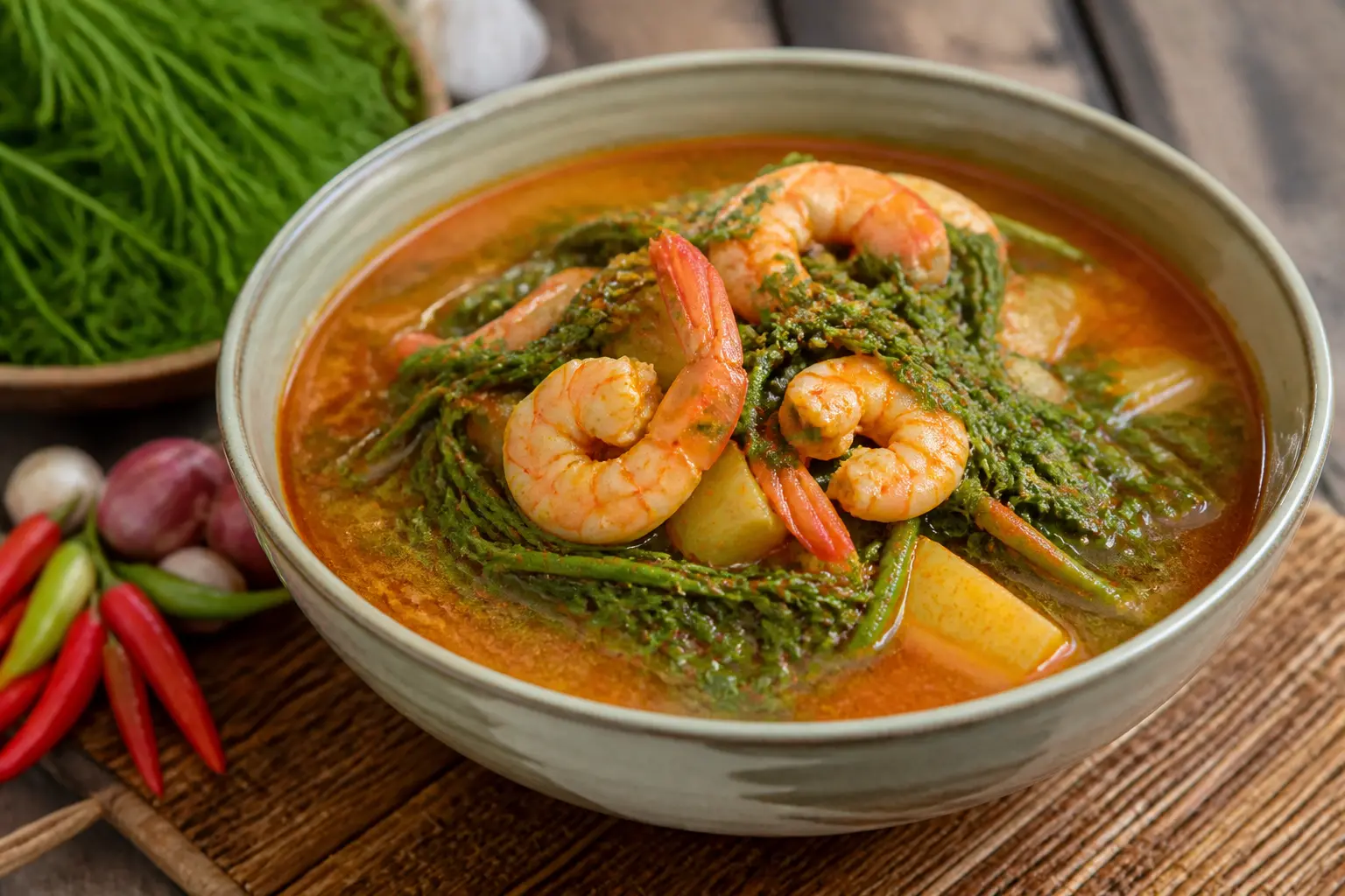 สูตรแกงส้มชะอมกุ้ง รสชาติเข้มข้นถึงเครื่องพริกแกงใต้