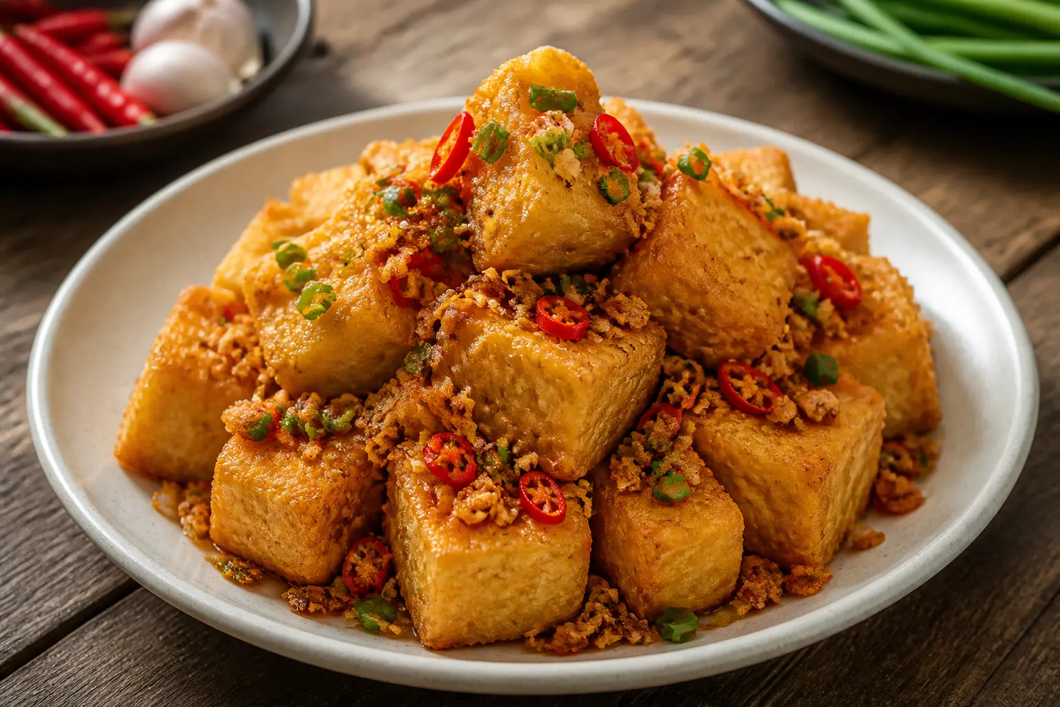 สูตรเต้าหู้ทอดพริกกระเทียม รสสัมผัสกรอบนอกนุ่มใน หอมฟุ้งชวนหิว