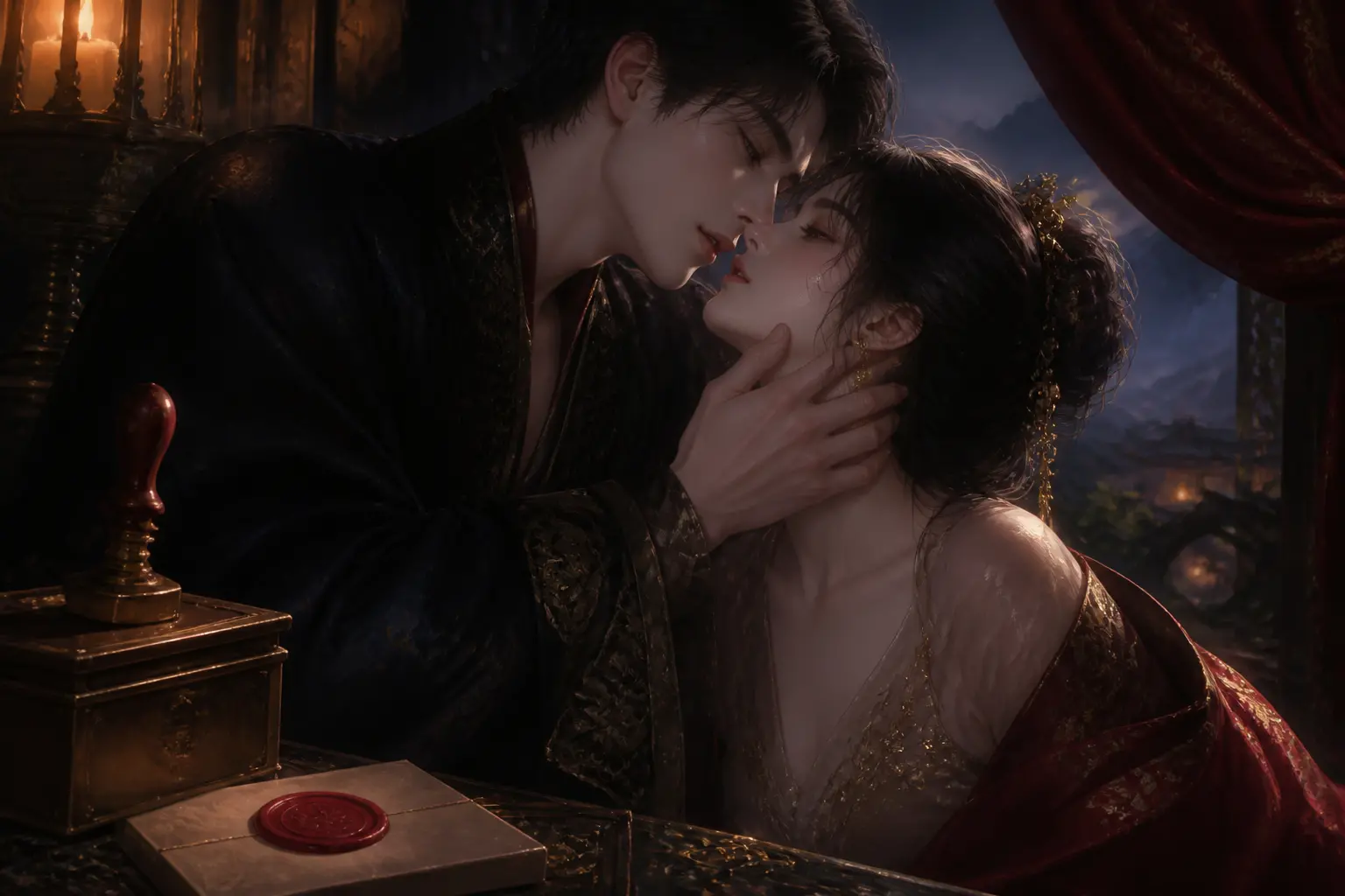 รอยประทับของจุมพิตบนตราครั่งที่ยังไม่ละลาย