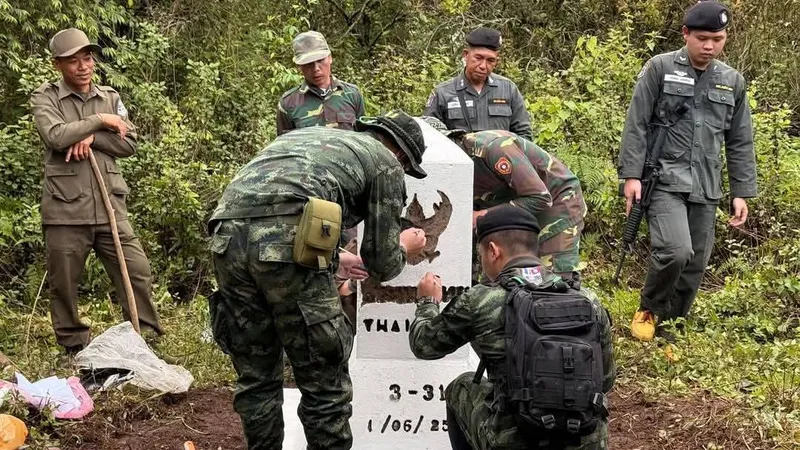 ตชด.325 ร่วมภารกิจรักษาความปลอดภัยสำรวจ-ซ่อมแซมหลักเขตแดนไทย–ลาว อ.เฉลิมพระเกียรติ จ.น่าน
