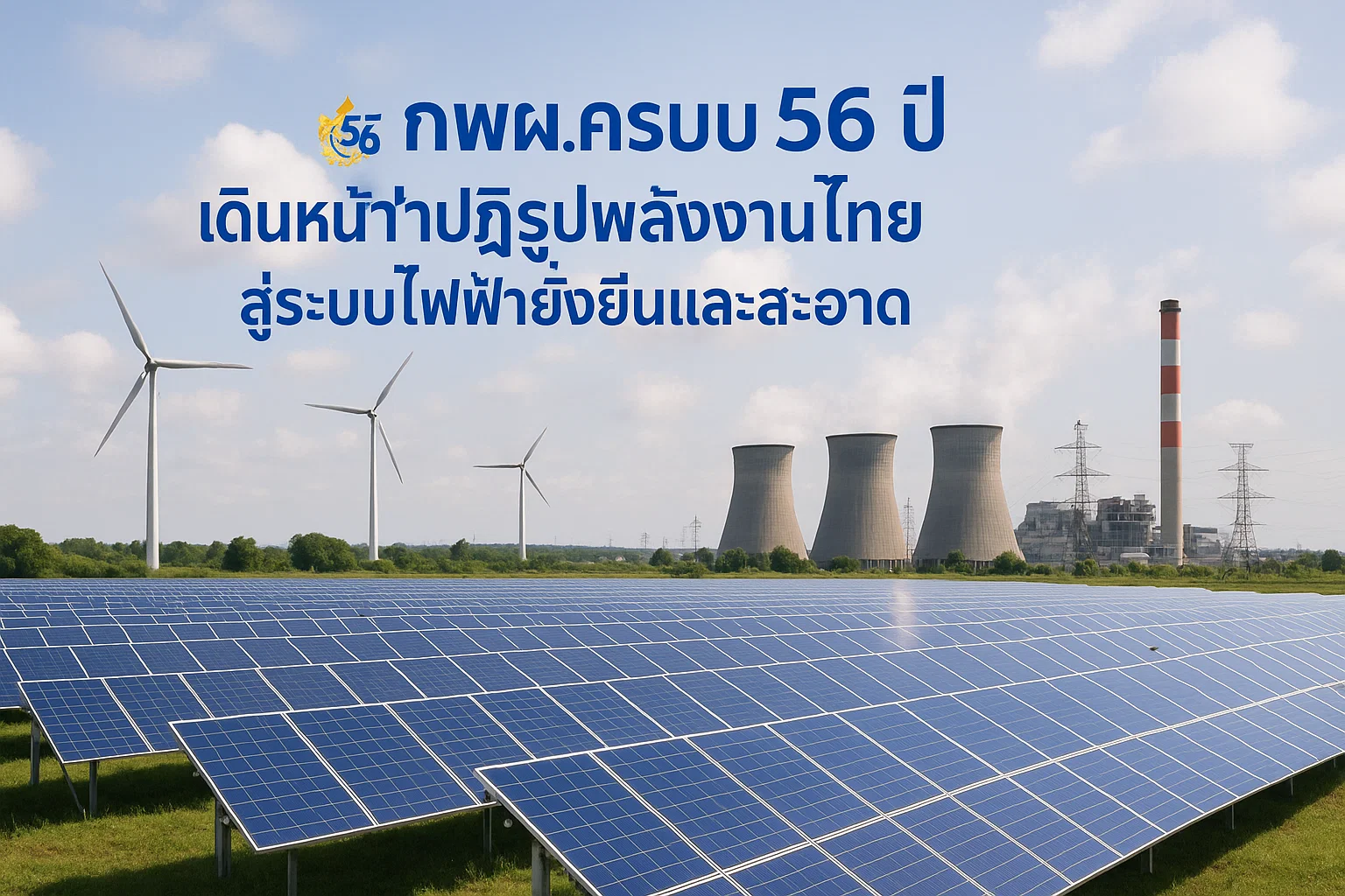 กฟผ. ครบรอบ 56 ปี เดินหน้าปฏิรูปพลังงานไทย สู่ระบบไฟฟ้ายั่งยืนและสะอาด