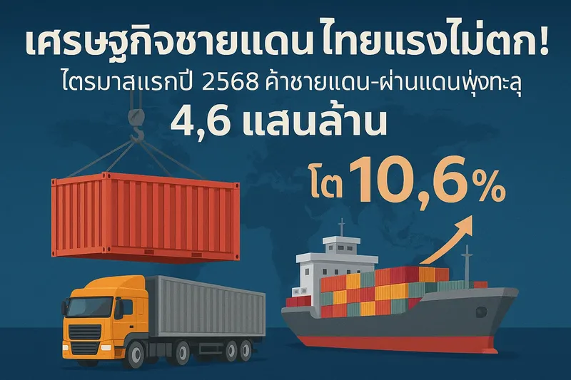 เศรษฐกิจชายแดนไทยแรงไม่ตก! ไตรมาสแรกปี 2568 ค้าชายแดน-ผ่านแดนพุ่งทะลุ 4.6 แสนล้าน โต 10.6%